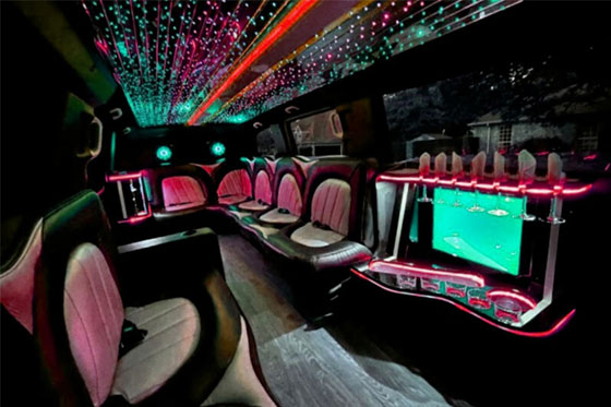 dazzling limousine interior