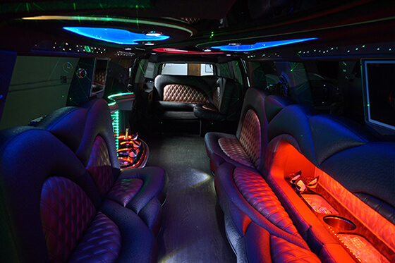 dazzling neon limo interior