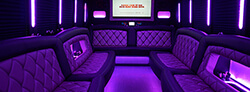 large party bus interior